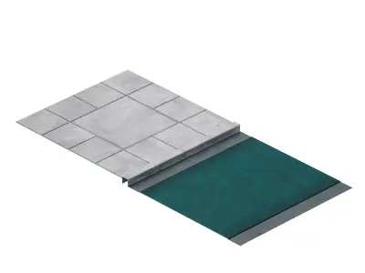 Pavement curb path tile 3D model