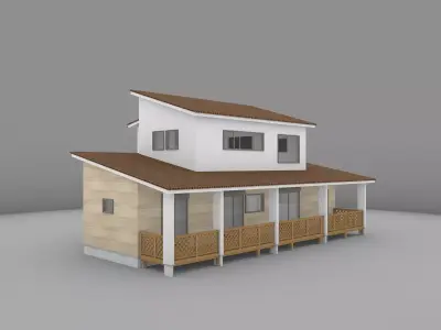 House model for background 41 Low-poly 3D model