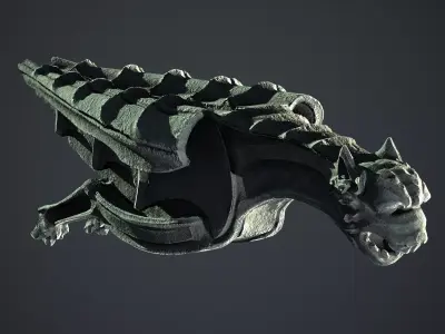Waterspout Gargoyle Pteropanther Low-poly 3D model