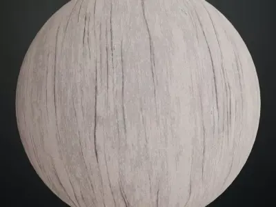 Light Grey Bark Textured Wood Veneer PBR Texture