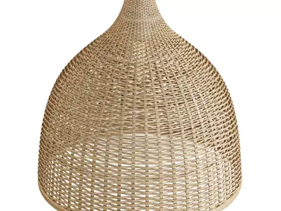Rattan Pendant Light Handmade Basket Lamp 3D model