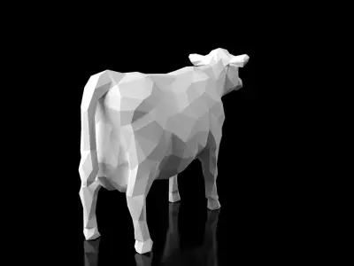 Cow Low Poligonal Low-poly 3D model