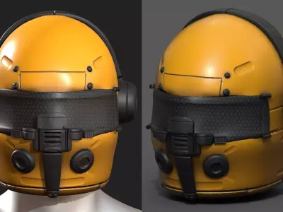 Helmet scifi fantasy futuristic technology  Low-poly 3D model