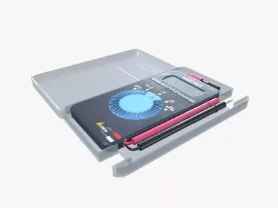 Pocket Digital Multimeter Low-poly 3D model