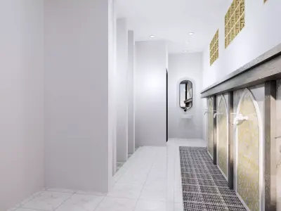 Toilet and Wudhu spot at Mosque smallMosque Prayer room islam 3D model