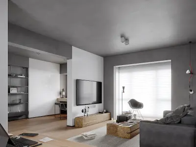 modern public housing interior design 3d model 3D model