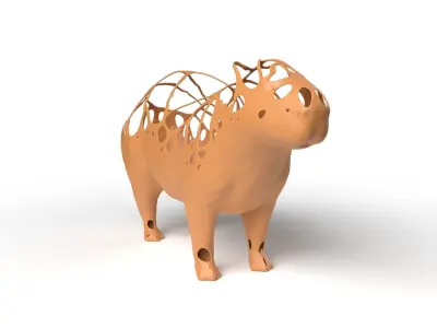 Capybara Dust Voronoi Low-poly 3D model