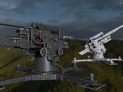 Flak german ww2 cannon pack 3D model