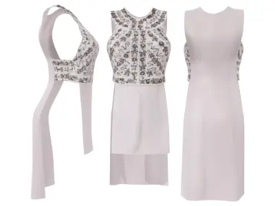 Open Side Tunic Low-poly 3D model