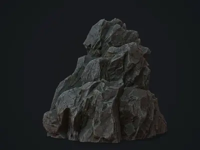 Stone PBR rock Low-poly 3D model