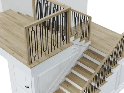 Neoclassical staircase 8 3D model
