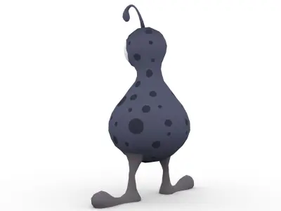 Alien Toon Animated Low-poly 3D model