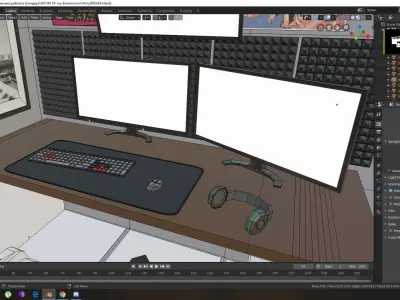 gamer room Low-poly 3D model