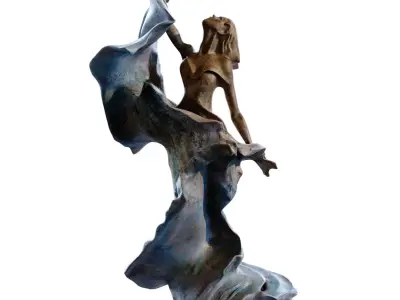Girl in Wave set 796 Low-poly 3D model