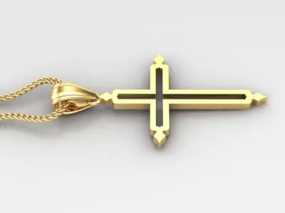 High Cross Pendant Light Gold 18K 4CP040 3D print model
