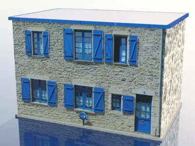 Old Building Low-poly 3D model