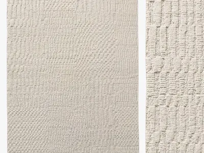 MELLAL HAND-KNOTTED WOOL RUG 3D model