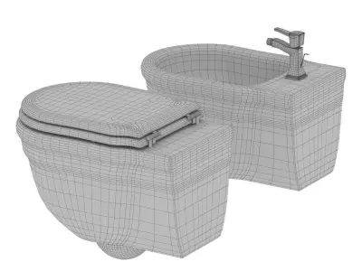 Hidra toilet and bidet hansgrohe fixture 3D model