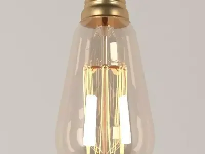 Edison light bulb Low-poly 3D model