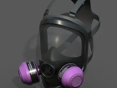 Gas mask helmet scifi futuristic military  Low-poly 3D model