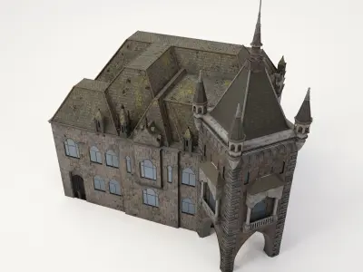 Bloodborne style Victorian Church  Low-poly 3D model