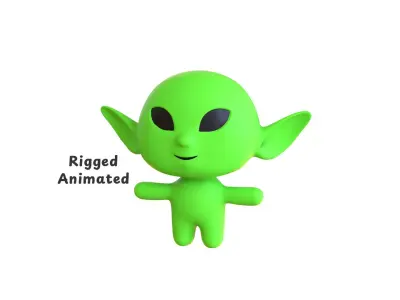 Low-Poly Cartoon Alien 03 Animated  Low-poly 3D model