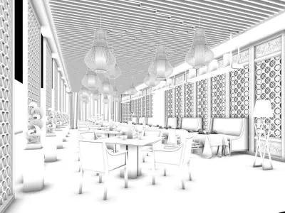 Business Restaurant - Coffee - Banquet  77 3D model