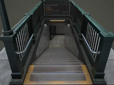 Subway Entrance PBR Low-poly 3D model Low-poly 3D model
