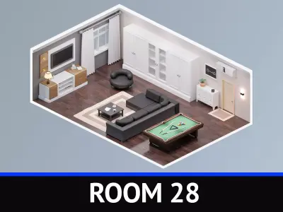 Room 28 Low-poly 3D model