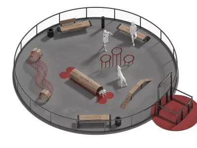 Dog walking area 1 3D model