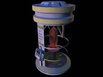 Sci-fi glass container Low-poly 3D model
