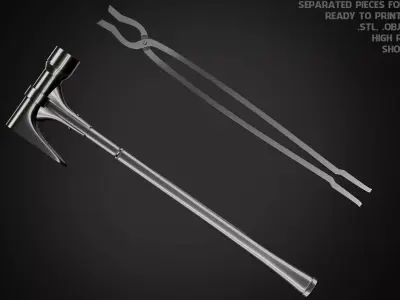 The Mandalorian Armorer Hammer and Tongs Tools for Cosplay 3D print model