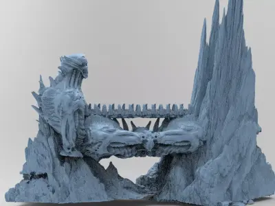 Alien organic Robot statue Mountain 1 3D model