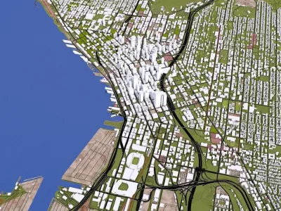 Seattle City Of USA Low-poly 3D model