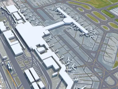 Narita Airport 15km Low-poly 3D model