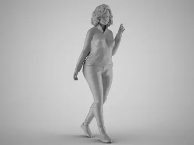 Girl Greetings from Afar 3D print model