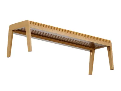 Parametric wooden bench 3D model