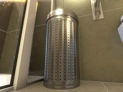 Stainless Steel Laundry Basket Low-poly 3D model