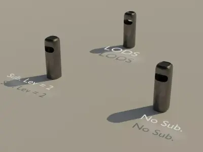 Cigarette Garbage Can - Lowpoly Trash Can Low-poly 3D model
