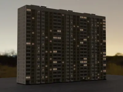 Plattenbau Panel appartment building 3D model