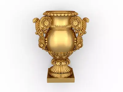 Neoclassical Ornate Urn decorative onlay cnc 3d printing stl 01 3D print model