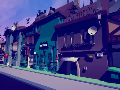 FREE PolyVania Vampiric Town LowPoly Unity Pack Free low-poly 3D model
