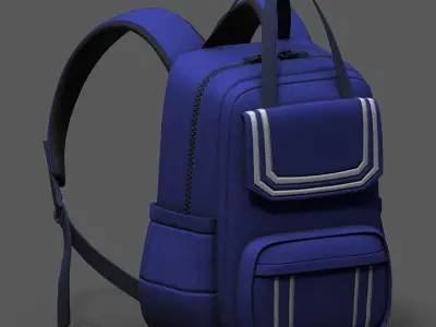Backpack Camping bag baggage pockets  Low-poly 3D model