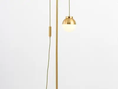 Gold Finish Large Floor Lamp 3D model