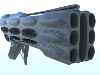 Gun SciFi Weapon 3D LowPoly  Low-poly 3D model