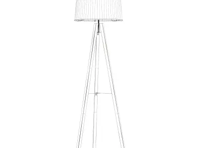 Wooden Floor Lamp 3D Model 3D model