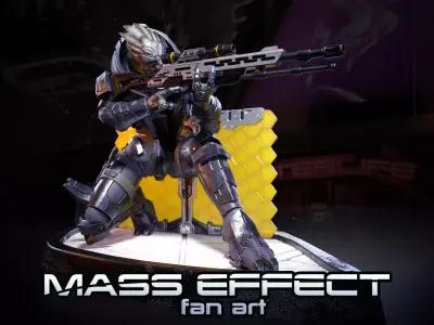 Mass Effect Fanart - Garrus Vakarian 3d print figurine 3D print model