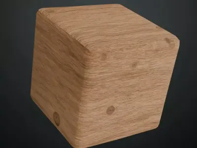 Natural Light Oak Wood with Knots PBR Texture