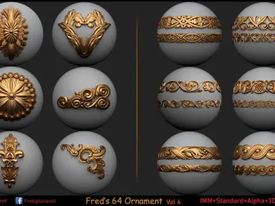 Freds 64 Ornaments Vol 4 Low-poly 3D model