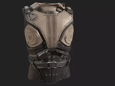 Scifi vest Low-poly 3D model